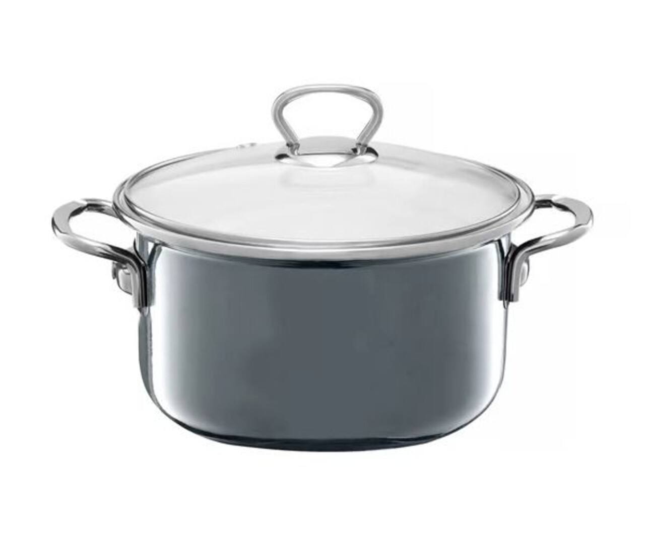Oala emailata cu capac Optimum, Emalia Olkusz, 4.8 L, otel carbon, gri - imagine 5
